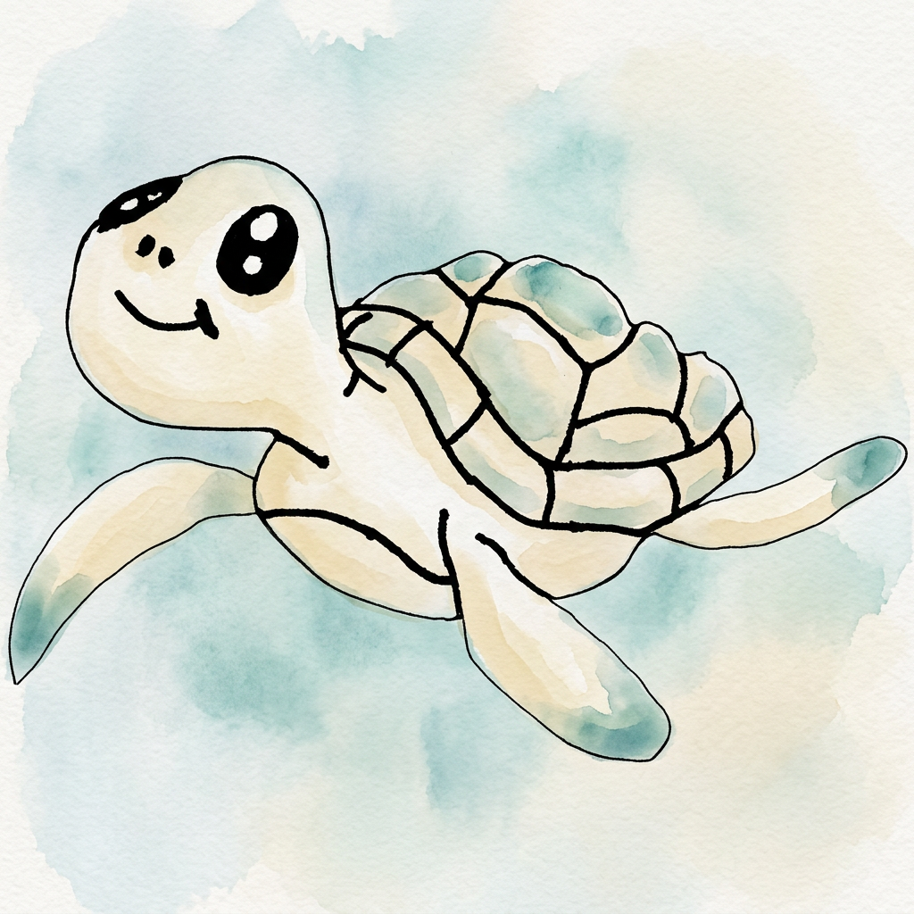 Turtle Games sköldpadda i akvarell
